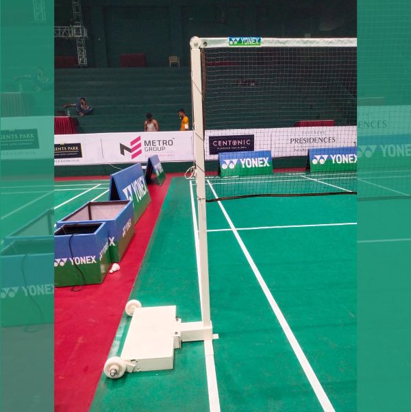Badminton Poles Installed on Court
